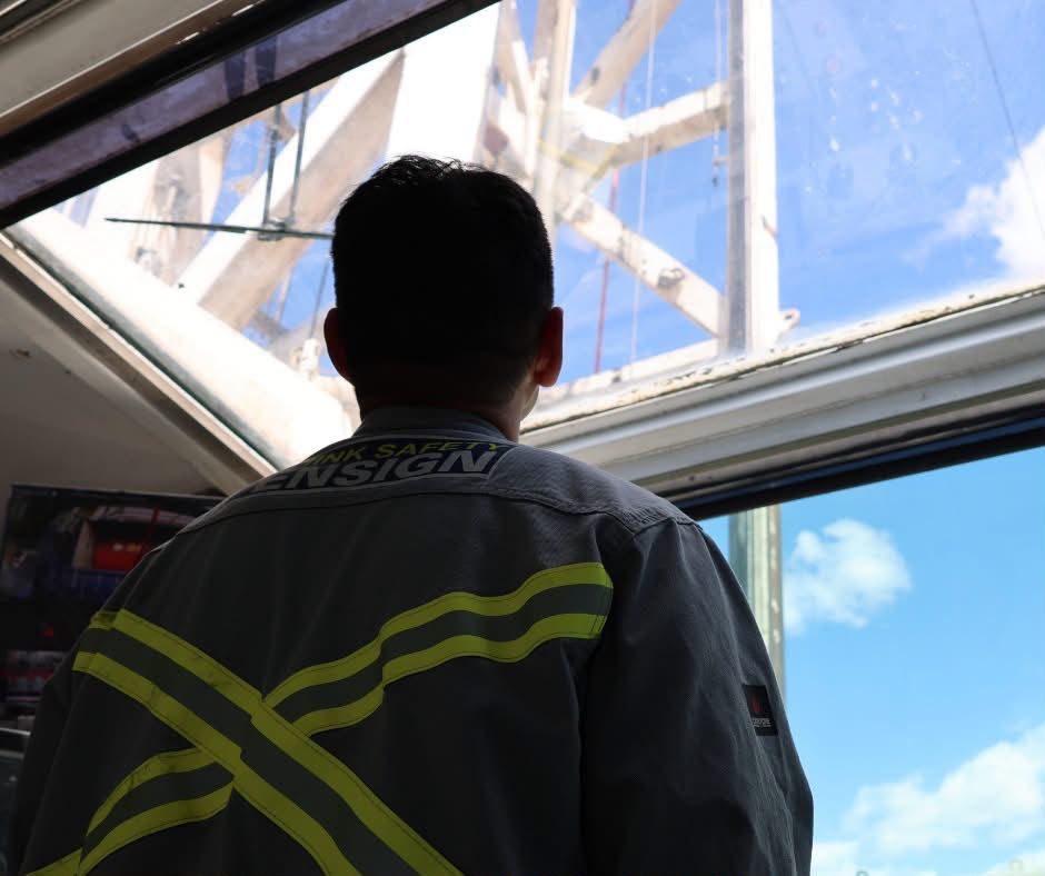 Ensign crew member on the rig